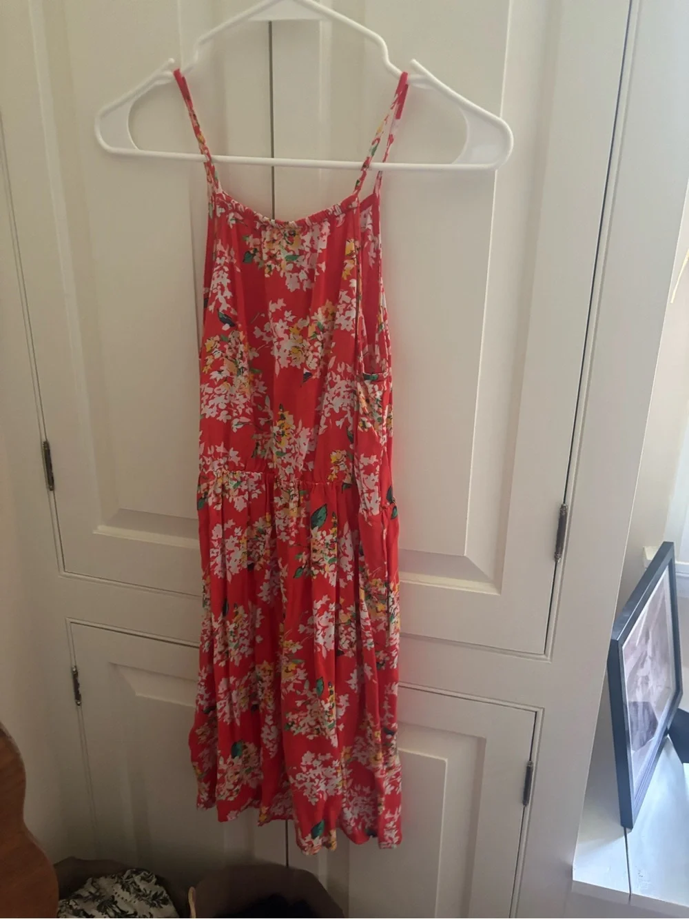 Old Navy Red Floral Spaghetti-Strap Maxi Dress